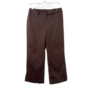LOFT Chocolate Brown Cotton Linen Blend Pants